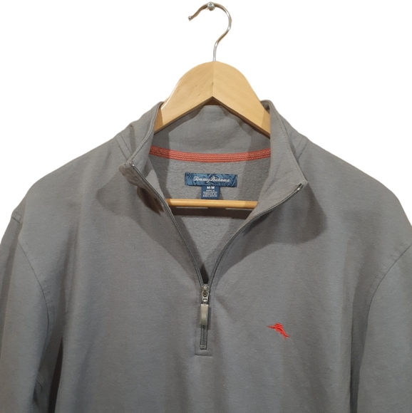 Tommy Bahama Men's Sweater Gray Red Marlin Size Medium - Picture 3 of 8